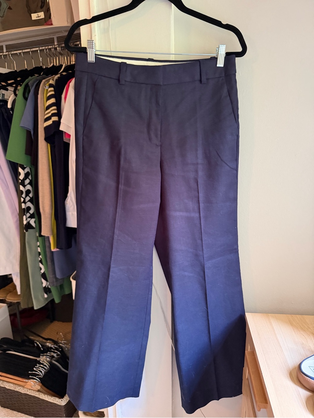 J. Crew Never Worn! Petite 8 Carolina flare pant in stretch linen blend!